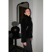 Jacheta sport shearling cu fermoar, negru, 50cm