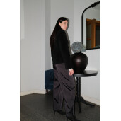 Jacheta sport shearling cu fermoar, negru, 50cm