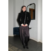 Jacheta sport shearling cu fermoar, negru, 50cm