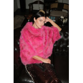 Jacheta blana naturala zibelina, pink, 50cm