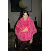 Jacheta blana naturala zibelina, pink, 50cm