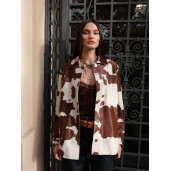 Camasa tip sacou din cavalinno (ponei), cow print, 65cm