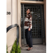 Sacou print cow din ponei, buzunare aplicate, 65cm