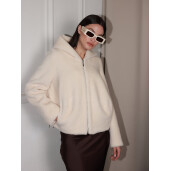 Bomber wool shearling off white