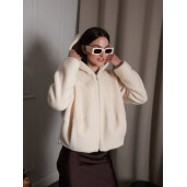 Bomber wool shearling off white