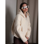 Bomber wool shearling off white