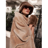 Jacheta reversibila shearling merino spaniol, bej, 50cm