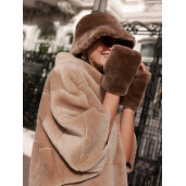 Jacheta reversibila shearling merino spaniol, bej, 50cm