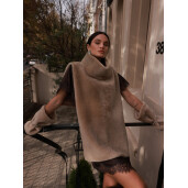 Rolling vest shearling, bej, 60cm