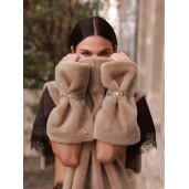 Rolling vest shearling, bej, 60cm