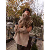 Rolling vest shearling, bej, 60cm