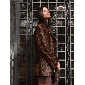 Haina tip sacou cavalinno (ponei), animal print, 65cm