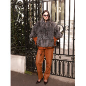 Jacheta blana naturala lynx, 60cm, gri antracit