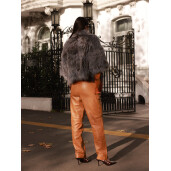 Jacheta blana naturala lynx, 60cm, gri antracit