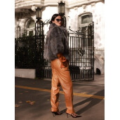 Jacheta blana naturala lynx, 60cm, gri antracit