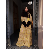 Set 2 mansete si guler larg, blana naturala vizon, maro