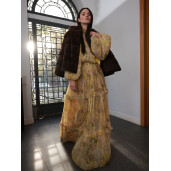 Jacheta din blana naturala vizon, maro, 50cm