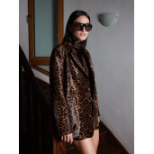 Haina tip sacou cavalinno (ponei), animal print, 60cm