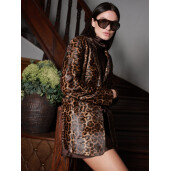 Haina tip sacou cavalinno (ponei), animal print, 60cm