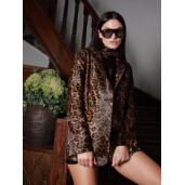 Haina tip sacou cavalinno (ponei), animal print, 60cm