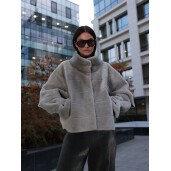 Jacheta shearling reversibila merinos spaniol, 50cm