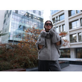 Jacheta shearling reversibila merinos spaniol, 50cm