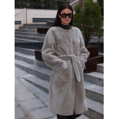 Haina shearling reversibila shearling merinos spaniol, gri, 90cm