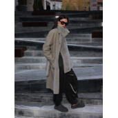 Haina shearling reversibila shearling merinos spaniol, gri, 90cm