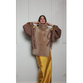 Rolling vest shearling, bej deschis, 50cm