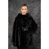Allure Isolde Haină din vizon (nurcă) neagră premium 70 cm| PAÏSI Art Fur