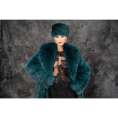 Allure Zephyra Haina lunga blana naturala lynx, green art, 120cm| PAÏSI Art Fur