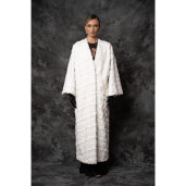 Allure Elysian Haina de Vizon (Nurcă) Albă Premium, tip kimono,130cm| PAÏSI Art Fur