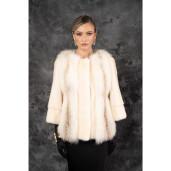 Allure Ivory Pearl  Vizon Premium și Vulpe Polară într-o Volumetrie Spectaculoasă 60 cm| PAÏSI Art Fur