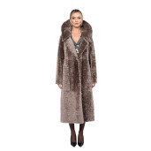 Palton guler larg, tip cojoc, shearling persan, culoare speciala 110cm