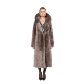Palton shearling persan cu revere largi, tip cojoc, culoare speciala, 11cm