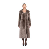 Palton shearling persan cu revere largi, tip cojoc, culoare speciala, 11cm