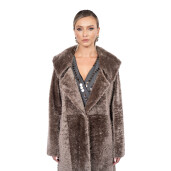 Palton guler larg, tip cojoc, shearling persan, culoare speciala 110cm