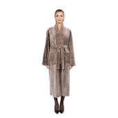 Palton shearling persan, cu cordon si guler tip kimono, 100cm