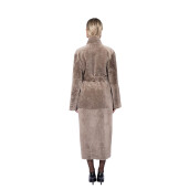 Palton shearling persan, cu cordon si guler tip kimono, 100cm