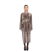 Palton shearling persan, cu cordon, guler tip kimono, 120cm