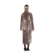 Palton shearling persan, cu cordon, guler tip kimono, 120cm