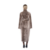 Palton shearling persan, cu cordon, guler tip kimono, 120cm