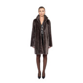 Haina shearling persan, revere largi, culoare speciala, 90cm