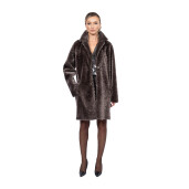 Haina shearling persan, revere largi, culoare speciala, 90cm