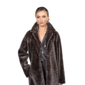Haina shearling persan, revere largi, culoare speciala, 90cm