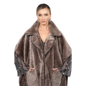 Haina gen pelerina shearling persan, culoare speciala, 100cm
