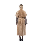 Vesta lunga cu cordon, shearling persan, 110cm