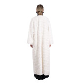 Palton lung blana naturala de vizon, guler tip kimono, 130cm