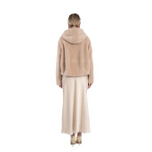 Geaca tip bomber, blana tip lana, miel Australian, bej, 65cm
