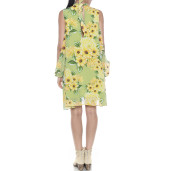 Rochie mini voal Sun Flower Bloom, maneci decupate